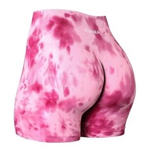AUROLA Women's Pink Tie-Dye Athletic Shorts